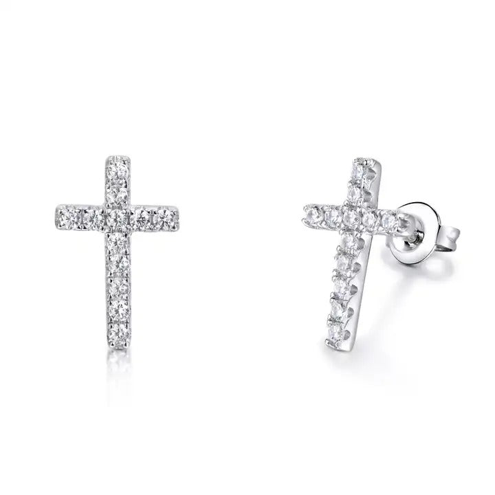 Cross Silver Earring