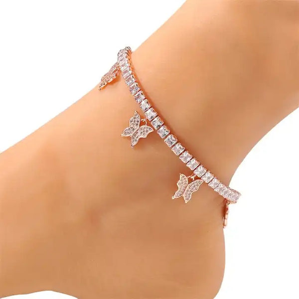 Glamoura Tennis Anklet